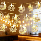 Moon Star String Lights,10 FT 20 LED Star Fairy Lights Ramadan Lights Decor