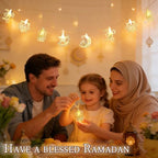 Moon Star String Lights,10 FT 20 LED Star Fairy Lights Ramadan Lights Decor, alternate view 2
