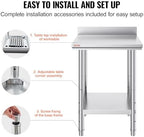 Mophorn Stainless Steel Table Work Table 24 x 24 x 34 Inch Commercial Food Prep Worktable Heavy Duty Prep, alternate view 6