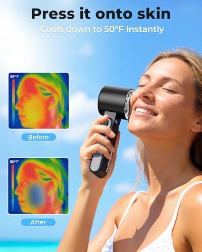 MORECORE Portable Handheld Fan with Ice Cooler, [Instant Chill to 50°F], Gifts for Men Mom Women Grandma Girl, alternate view