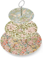 Morris & Co 3-Tier Cake Stand with Metal Handle, Strawberry Thief & Honeysuckle Design | Porcelain | Centerpiece, alternate