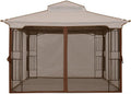 Mosquito Screen Walls for Gazebo, 10x12 ft, Coffee in 10x12 ft