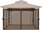 Mosquito Screen Walls for Gazebo, 10x12 ft, Coffee in 10x12 ft