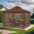 Mosquito Screen Walls for Gazebo, 10x12 ft, Coffee in 10x12 ft, alternate view 2