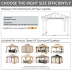Mosquito Screen Walls for Gazebo, 10x12 ft, Coffee in 10x12 ft, alternate view 6