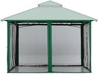 Mosquito Screen Walls for Gazebo, 10x12 ft, Forest Green in 10x12 ft