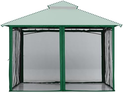 Mosquito Screen Walls for Gazebo, 10x12 ft, Forest Green in 10x12 ft