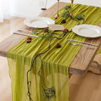 Moss Green Cheesecloth Table Runner 120 Inches Fall Party Home Decorations