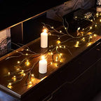 Mossy Garland Lights 6FT 48 LED Battery Operated Lighted Twig Vine with Timer for Halloween Christmas Party, alternate view 3