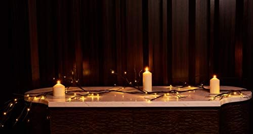 Mossy Garland Lights 6FT 48 LED Battery Operated Lighted Twig Vine with Timer for Halloween Christmas Party, alternate view 4