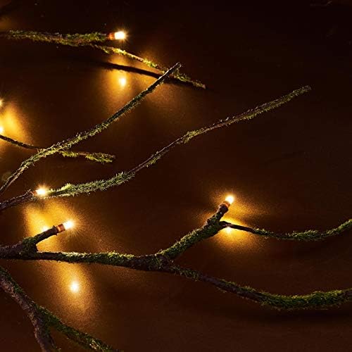 Mossy Garland Lights 6FT 48 LED Battery Operated Lighted Twig Vine with Timer for Halloween Christmas Party, alternate view 5