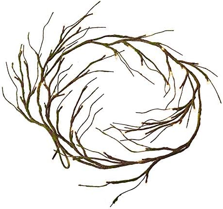 Mossy Garland Lights 6FT 48 LED Battery Operated Lighted Twig Vine with Timer for Halloween Christmas Party, alternate view 6