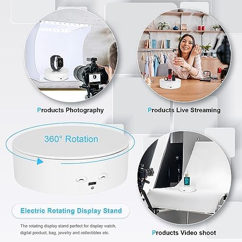 Motorized Rotating Display Stand, 5.2 inch/ 11Lbs Load Electric Turntable for Epoxy Glitter Tumbler, Jewelry, alternate view