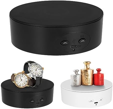 Motorized Rotating Display Stand, 5in/11lbs Load, 360° Rotating Platform for Jewelry Watch 3D Models Cake
