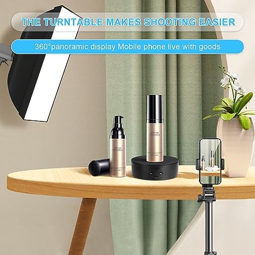 Motorized Rotating Display Stand, 5in/11lbs Load, 360° Rotating Platform for Jewelry Watch 3D Models Cake, alternate view 2