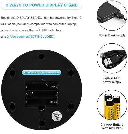 Motorized Rotating Display Stand, 5in/11lbs Load, 360° Rotating Platform for Jewelry Watch 3D Models Cake, alternate view 4