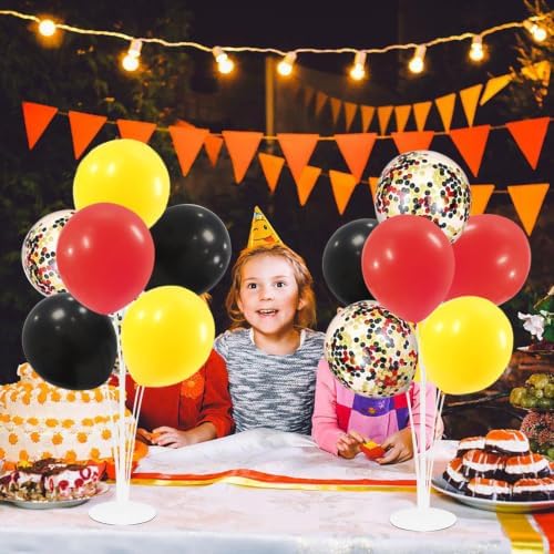 Mouse Birthday Decorations,4Set Red Yellow Black Balloon Stand Kit in 4 Count (Pack of 1) in Black Gold, alternate view 2