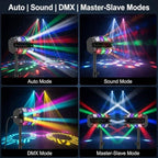 Moving Head DJ Lights, 8 x 3W RGBW Beam Stage Light, 540 Degree XY Axis with 4 Lighting Modes, Sound Activated, alternate