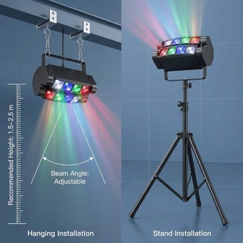 Moving Head DJ Lights, 8 x 3W RGBW Beam Stage Light, 540 Degree XY Axis with 4 Lighting Modes, Sound Activated, alternate