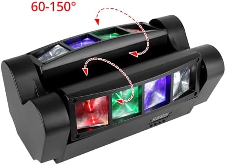 Moving Head DJ Lights, 8 x 3W RGBW Beam Stage Light, 540 Degree XY Axis with 4 Lighting Modes, Sound Activated, alternate