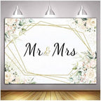 Mr & Mrs White 10x8FT Floral Bridal Shower Wedding Photo Backgrounds in 10x8FT, alternate view 2