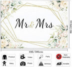 Mr & Mrs White 10x8FT Floral Bridal Shower Wedding Photo Backgrounds in 10x8FT, alternate view 5