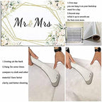 Mr & Mrs White Floral Bridal Shower Backdrop Mr Mrs Wedding Theme Photo Backgrounds 7x5ft Wedding Bride to Be, alternate view