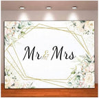 Mrs White Floral Bridal Shower Backdrop Mrs Wedding Theme Photo Backgrounds Bride to Be Engagement Photography