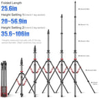 MT-03C Carbon Fiber Tripod, Adjustable Heavy Duty Light Stand, alternate view 4