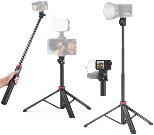 MT-79 Extendable Photography Light Stand, 81" Portable Adjustable Light Tripod with 1/4" Screw, 360° Ball Head
