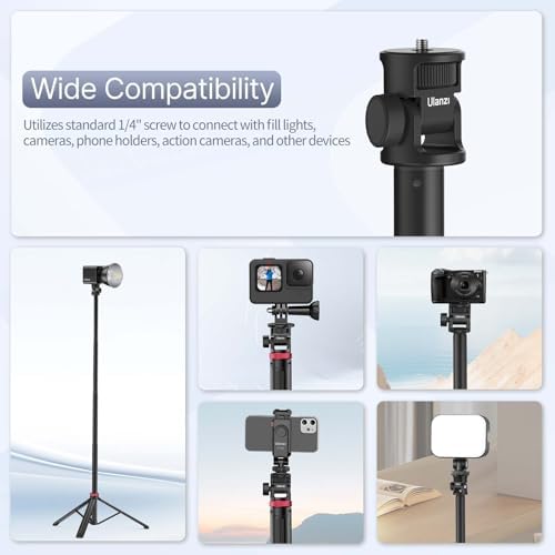 MT-79 Extendable Photography Light Stand, 81" Portable Adjustable Light Tripod with 1/4" Screw, 360° Ball Head, alternate