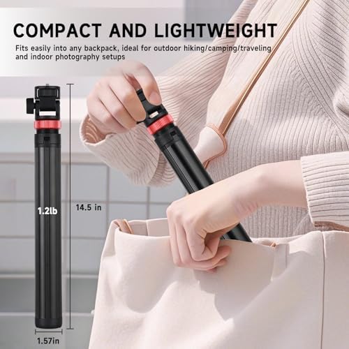 (MT-79) Light Stand Tripod 81", 7-Section 0.8lbs, Foldable - Camera Phone Mount for DSLR, GoPro, iPhone, LED, alternate view