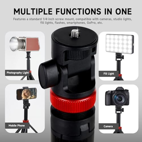(MT-79) Light Stand Tripod 81", 7-Section 0.8lbs, Foldable - Camera Phone Mount for DSLR, GoPro, iPhone, LED, alternate view