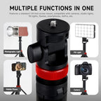 (MT-79) Light Stand Tripod 81", 7-Section 0.8lbs, Foldable - Camera Phone Mount for DSLR, GoPro, iPhone, LED, alternate view