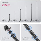 MT-80 Aluminum Tripod Stand, 7FT Auto Pop-Up Camera Light Tripod, alternate view 3