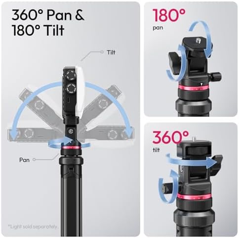 MT-80 Aluminum Tripod Stand, 7FT Auto Pop-Up Camera Light Tripod, alternate view 4