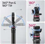 MT-80 Aluminum Tripod Stand, 7FT Auto Pop-Up Camera Light Tripod, alternate view 4