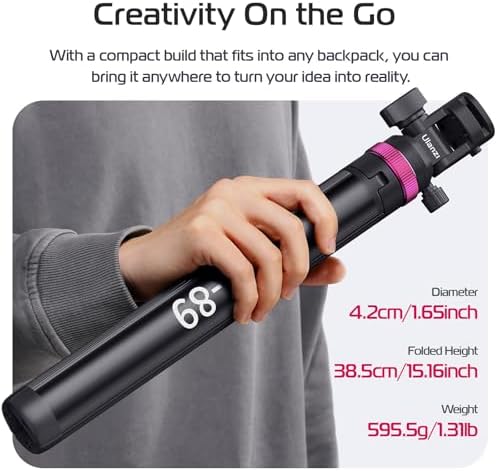 MT-89 Extendable Tripod Aluminum, 82" Portable Adjustable Light Stand with 1/4" Screw Quick Release, Camera, alternate view 5