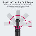 MT-89 Extendable Tripod Aluminum, 82" Portable Adjustable Light Stand with 1/4" Screw Quick Release, Camera, alternate view 6