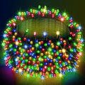Multi-Colored Christmas String Lights, 82ft 1000 LED Waterproof Green Wire Fairy Lights with 8 Modes, Outdoor
