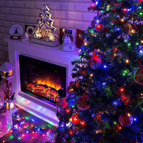 Multi-Colored Christmas String Lights, 82ft 1000 LED Waterproof Green Wire Fairy Lights with 8 Modes, Outdoor, alternate view