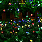 Multi-Colored Christmas String Lights, 82ft 1000 LED Waterproof Green Wire Fairy Lights with 8 Modes, Outdoor, alternate view