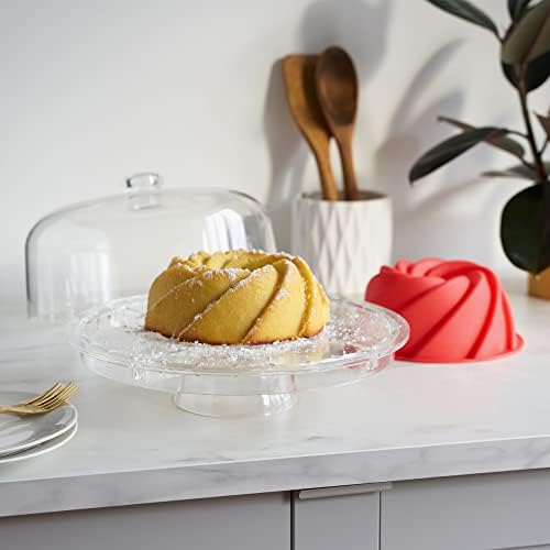 Multi-Functional Acrylic Server with Bundt Cake Mold, Dessert Serving Platter Set, Cake Pan, Cake Stand, Clear, alternate