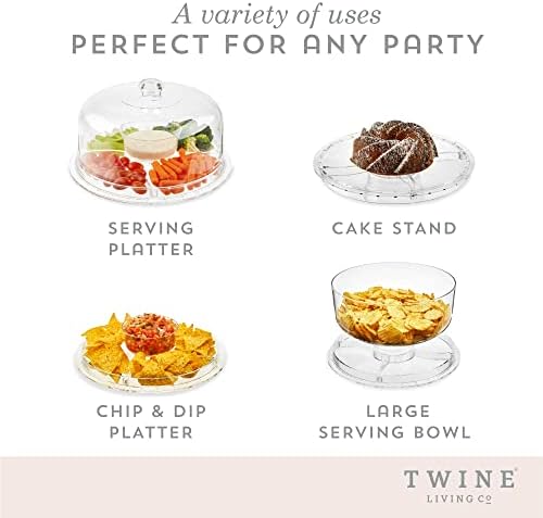 Multi-Functional Acrylic Server with Bundt Cake Mold, Dessert Serving Platter Set, Cake Pan, Cake Stand, Clear, alternate