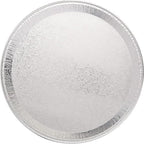 Multi-Pack of 5 Disposable Aluminum Round Flat Serving Trays - Perfect Disposable Tray for Vegetable Platters