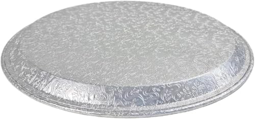 Multi-Pack of 5 Disposable Aluminum Round Flat Serving Trays - Perfect Disposable Tray for Vegetable Platters, alternate view