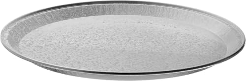 Multi-Pack of 5 Disposable Aluminum Round Flat Serving Trays - Perfect Disposable Tray for Vegetable Platters