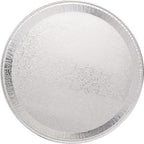 Multi-Pack of 5 Disposable Aluminum Round Flat Serving Trays - Perfect Disposable Tray for Vegetable Platters, alternate view
