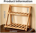 Multi-tier Display Stand, Natural Wood Finish, Foldable For Storage, Cupcake Stand For Dessert Tables, alternate view 3