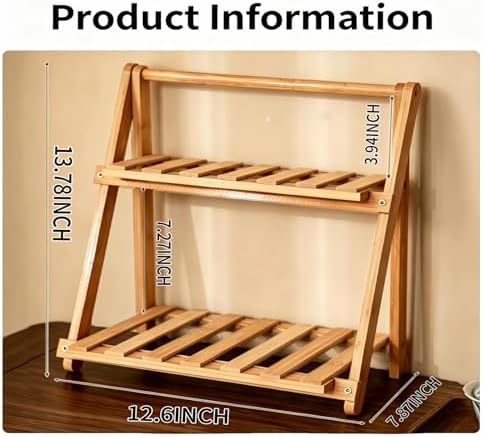 Multi-tier Display Stand, Natural Wood Finish, Foldable For Storage, Cupcake Stand For Dessert Tables, alternate view 3